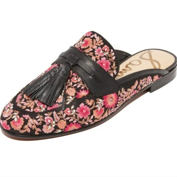 Sam Edelman Paris 2 Embroidered Tassel Mule Flat